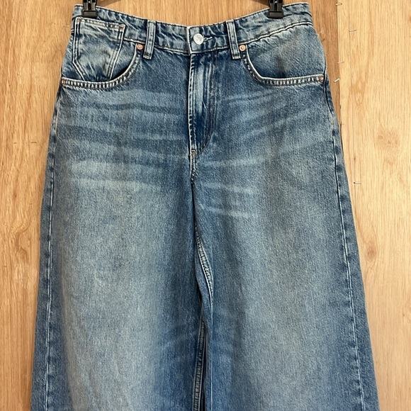 FREE PEOPLE WE THE FREE Waterfalls Baggy Wide Leg Jeans, 25 S - Picture 5 of 15